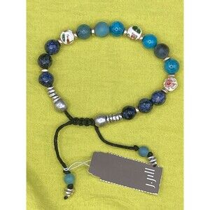 NEW NWT J. Jill Cloisonné Semi Precious Stone Bead Adjustable Bracelet $39 Tag